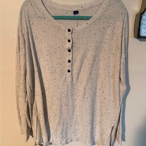 Old Navy Speckled Cream Button-Down Shirt